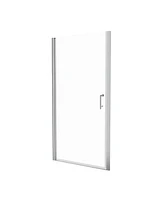 Streamdale Furniture 36 In. To 37-3/8 In. X 72 In Semi-Frameless Pivot Shower Door In Chrome With Clear Glass