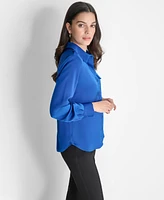 Dkny Women's Long-Sleeve Button-Front Blouse