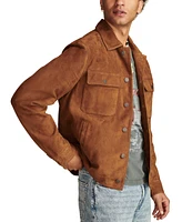 Lucky Brand Men's Suede Button-Front Shirt Jacket