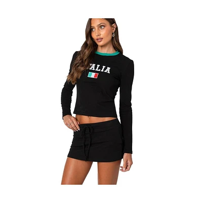 Edikted Women's Italy long sleeve t shirt