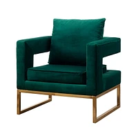 Contemporary Upholstered Accent Arm Chair, Green