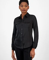 Anne Klein Women's Flap-Pockets Long-Sleeve Shirt