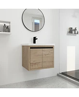 Streamdale Furniture 24 Inch Bathroom Cabinet with Sink, Soft Close Doors