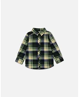 Deux par Big Boys Polar Fleece Shirt Plaid Green