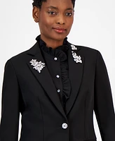 Anne Klein Women's Embellished One-Button Blazer