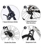 Streamdale Furniture Mountain Bike For Girls And Boys Mountain 24 Inch Shimano 7-Speed Bike