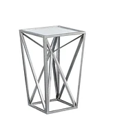 Streamdale Furniture Zee Silver Angular Mirror Accent Table