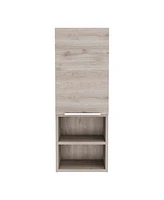 Streamdale Furniture Mila Bathroom Cabinet, Two Interior Shelves, Two External Shelves, Single Door Cabinet - Light Gray