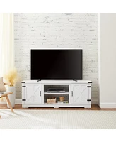 Streamdale Furniture Versatile 64.8'' White Farmhouse Tv Stand with Cable Management and Adjustable Shelves