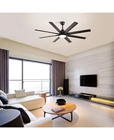 Sofucor 66" Ceiling Fan with Lights & Remote, 6-Speed Dc Motor, Reversible