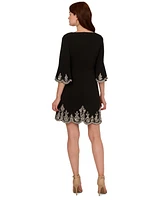 Adrianna Papell Women's Beaded Square-Neck A-Line Dress