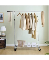 Streamdale Furniture Adjustable and Extendable Heavy Duty Rolling Clothes Rack, Easy Assembly