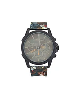 Ed Hardy Men's Matte Black Silicone Strap Analog Watch 48mm