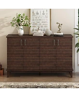 Streamdale Furniture Large Espresso Sideboard with Adjustable Shelves & Metal Handles