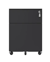 Streamdale Furniture Mobile File Cabinet with Lock, Fully Assembled, Black