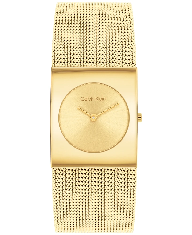 Calvin Klein Women's Pulse Gold-Tone Stainless Steel Mesh Watch 26.40mm