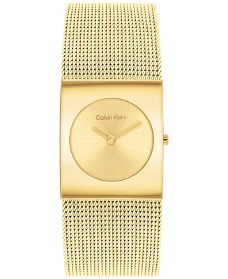 Calvin Klein Women's Pulse Gold-Tone Stainless Steel Mesh Watch 26.40mm