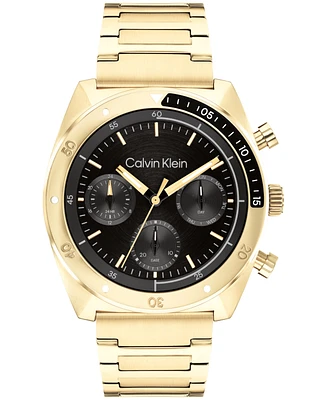 Calvin Klein Men's Flex Gold-Tone Stainless Steel Bracelet Watch 42mm