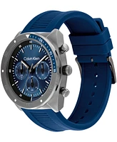 Calvin Klein Men's Flex Blue Silicone Strap Watch 45mm