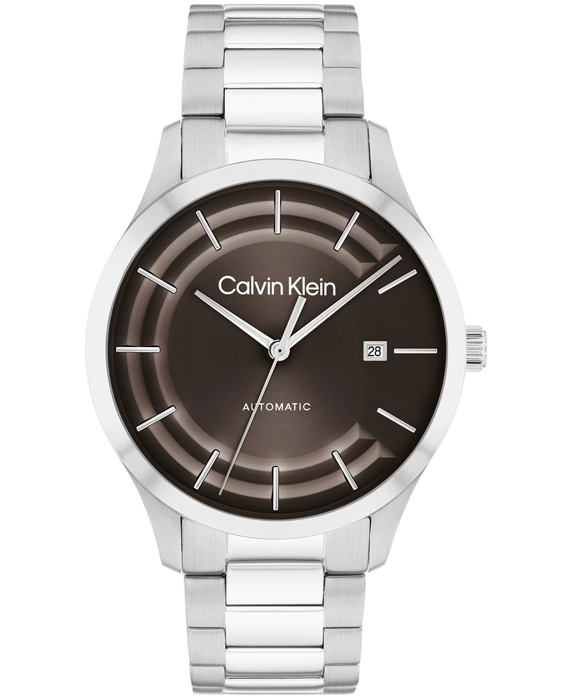 Calvin Klein Men's Iconic Automatic Sliver Stainless Steel Bracelet Watch 40mm