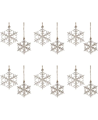 Slickblue Set of 12 Snowflake Ornaments for Winter Holiday Decor