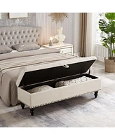 Streamdale Furniture 59" Bed Bench Ottoman with Storage Fabric