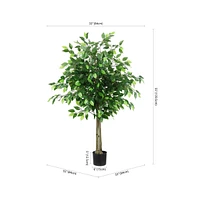 Safavieh Faux Bush Ficus 55" Potted Tree