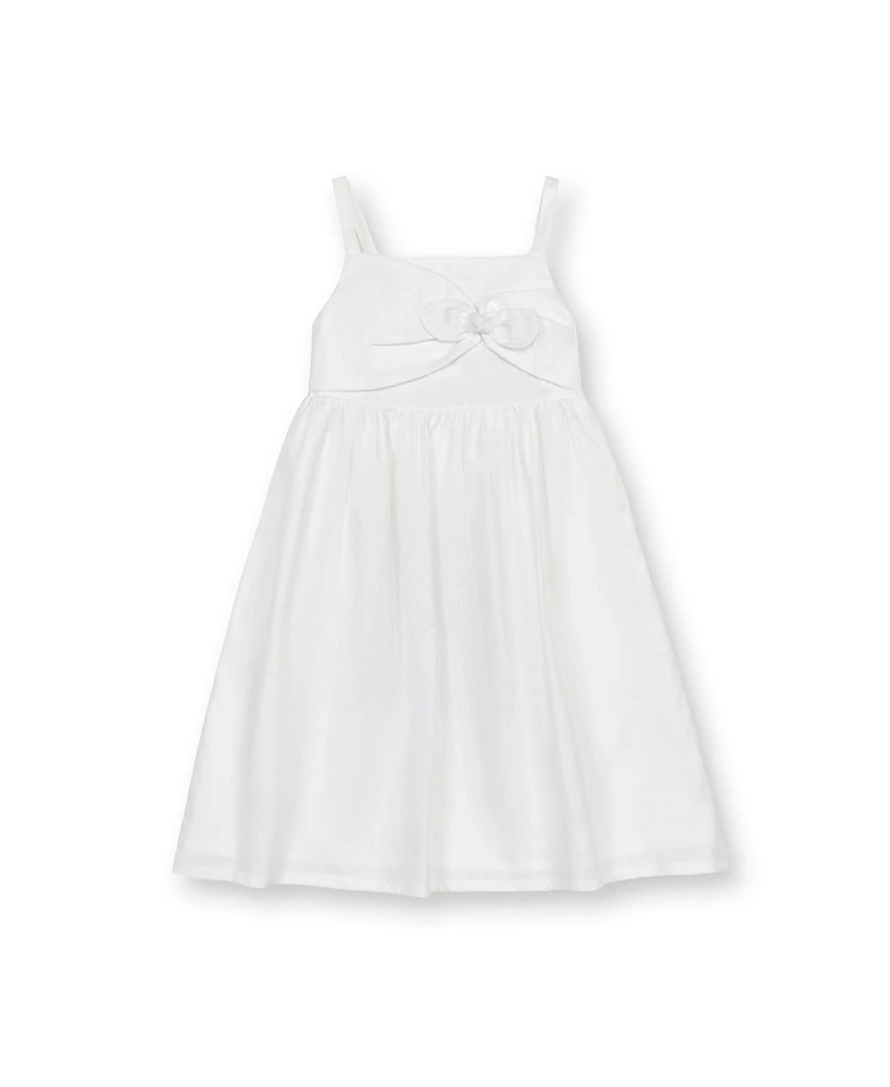 Hope & Henry Baby Girls Sleeveless Bow Front Linen Sundress