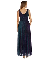 R & M Richards Women's V-Neck Sleeveless Fit Flare Gown