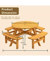 Streamdale Furniture 8 Person Wooden Picnic Table With Benches