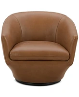 Hemky Leather Swivel Chair, Created for Macy's