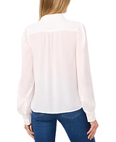 CeCe Women's Stand-Collar Long-Sleeve Blouse