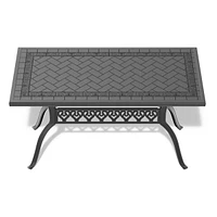 Elegant Black Aluminum Table with 160lbs Capacity, 35.43"W x 56.06"L