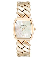 Anne Klein Women's Quartz Herringbone Gold-Tone Alloy Metal Bracelet Watch, 26mm