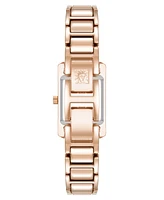 Anne Klein Women's Quartz Classic Rectangular Roman Numeral Rose Gold-Tone Alloy Metal Watch, 20mm