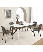 Simplie Fun 70.8" Modern Slate Dining Table for 6-8, Scratch-Resistant & Waterproof