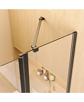 Streamdale Furniture Matte Black 43" x 58" Frameless Pivot Shower Door with 6mm Tempered Glass