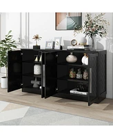 Streamdale Furniture 4-Door Sideboard Buffet Cabinet - Adjustable Shelves - Kitchen, Dining, Living Room