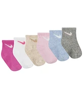 Nike Baby and Toddler Boys or Girls Swoosh Ankle Socks, Pack of 6