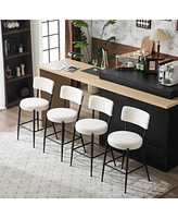 Teddy Fabric Upholstered Bar Stools (Set of 4)