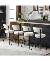 Teddy Fabric Upholstered Bar Stools (Set of 4)