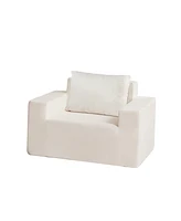 Streamdale Furniture Wide Armrest Foam Sofa with Pillow for Comfort and Support