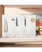 Streamdale Furniture 8-Panel Pegboard Room Divider for Privacy, Display, and Organization