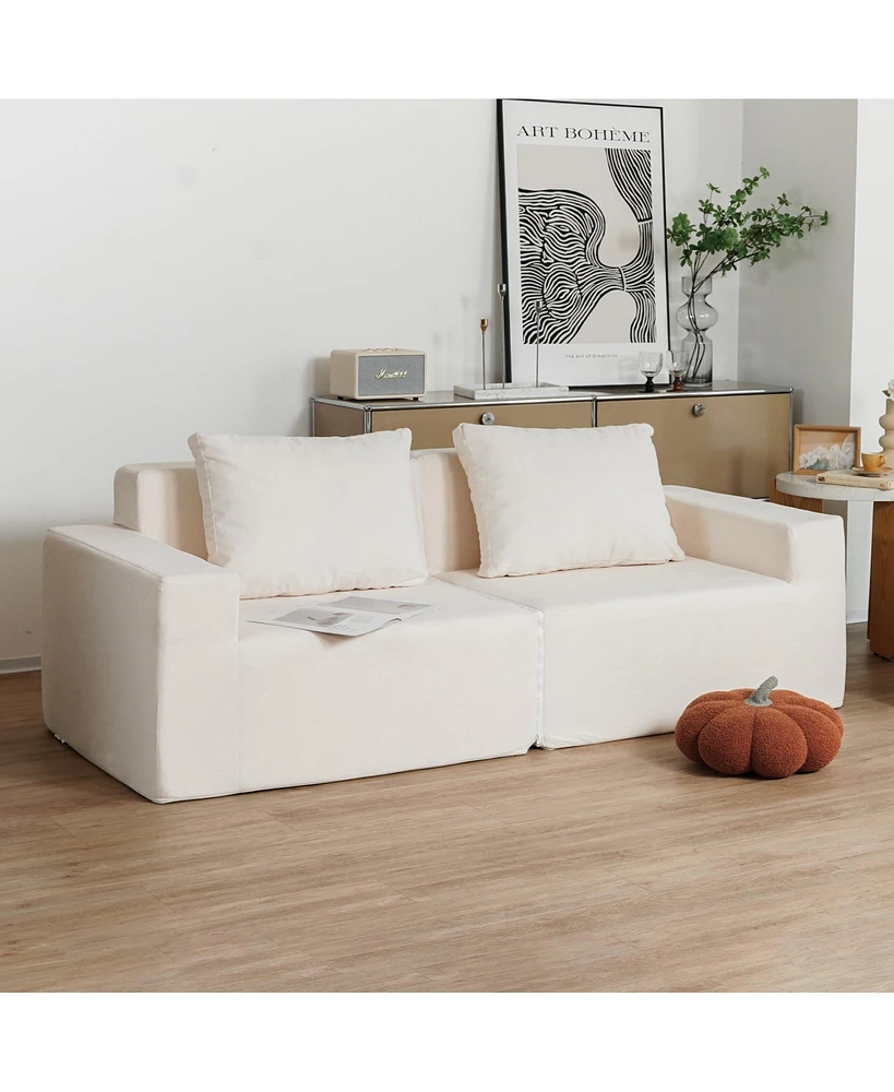 Simplie Fun Multi-Functional Convertible Sofa: Chair, Loveseat, Twin Bed