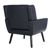 Streamdale Furniture Modern Pu Leather Accent Chair with Black Legs