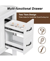 Streamdale Furniture 30" White Bathroom Vanity Cabinet Base with Multi-Functional Drawer