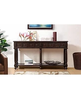 Streamdale Furniture Black distressed 58" console table with drawers & shelf