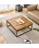 Streamdale Furniture Rectangular coffee table and dining table for restaurants and living rooms, 31.5"x31.5"x14.37"