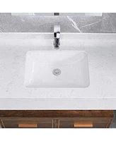 Streamdale Furniture Rectangular Undermount Bathroom Sink With Overflow