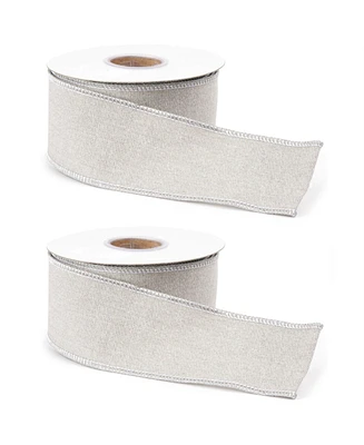 Slickblue Set of 2 Wired Cotton Ribbons – Perfect for Crafting and Decor